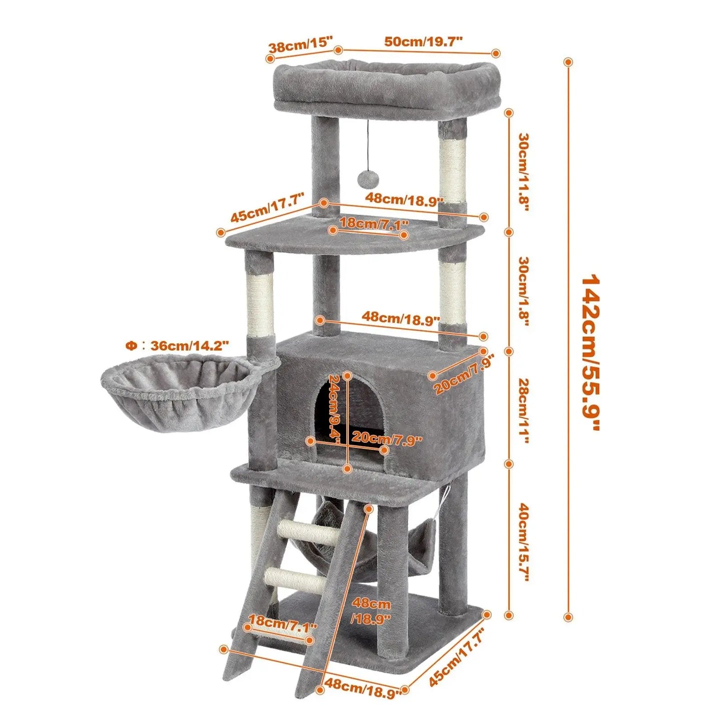 Domestic Delivery Multi-Level Cat Tree Tower Climb Furniture Scratching Post for Indoor House Pet Supplies Kitten Toy Cozy Condo - petguardiansupplies