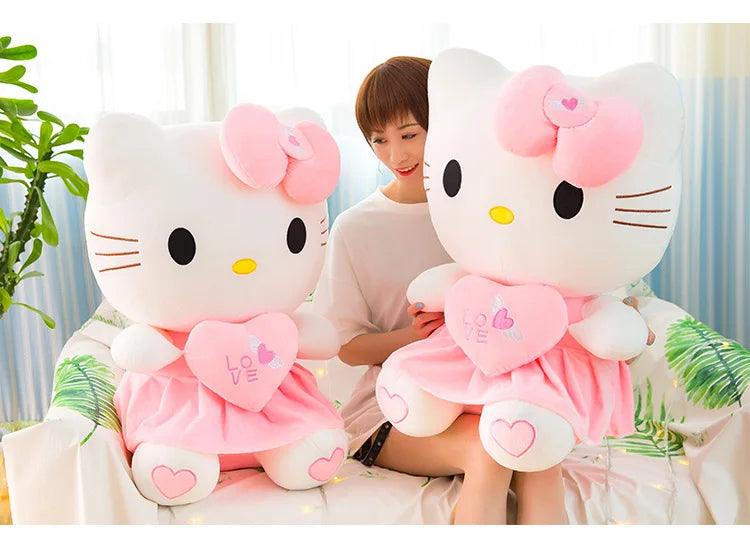 Cute Hello Kitty Pink Plush Stuffed Toys Anime Cartoon Plushie Doll Soft Stuffed Pillow Toys For Children Birthday Xmas Gifts - petguardiansupplies