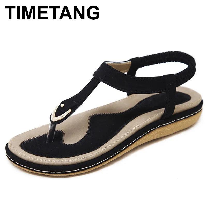 TIMETANG summer shoes women bohemia beach flip flops soft flat sandals woman casual comfortable plus size wedge sandals C065 - petguardiansupplies