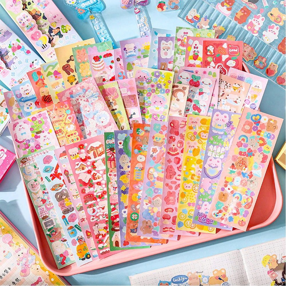 200p Kawaii Stickers for Kids Cute Stationary Aesthetic Diary Decoration Art Supplies Stickers for Scrapbooking Lot Korean Paper - petguardiansupplies