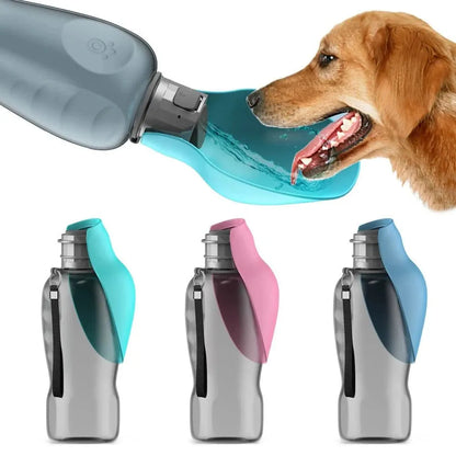 800ml Portable Dog Water Bottle For Big Dogs Pet Outdoor Travel Hiking Walking Foldable Drinking Bowl Golden Retriever Supplies - petguardiansupplies