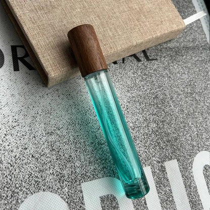 Perfume Bottle 10ml Wood Lid High Quality Mist Sprayer Essential Oil Roller Roll-on Bottle Portable Makeup Tool Perfume Atomizer - petguardiansupplies