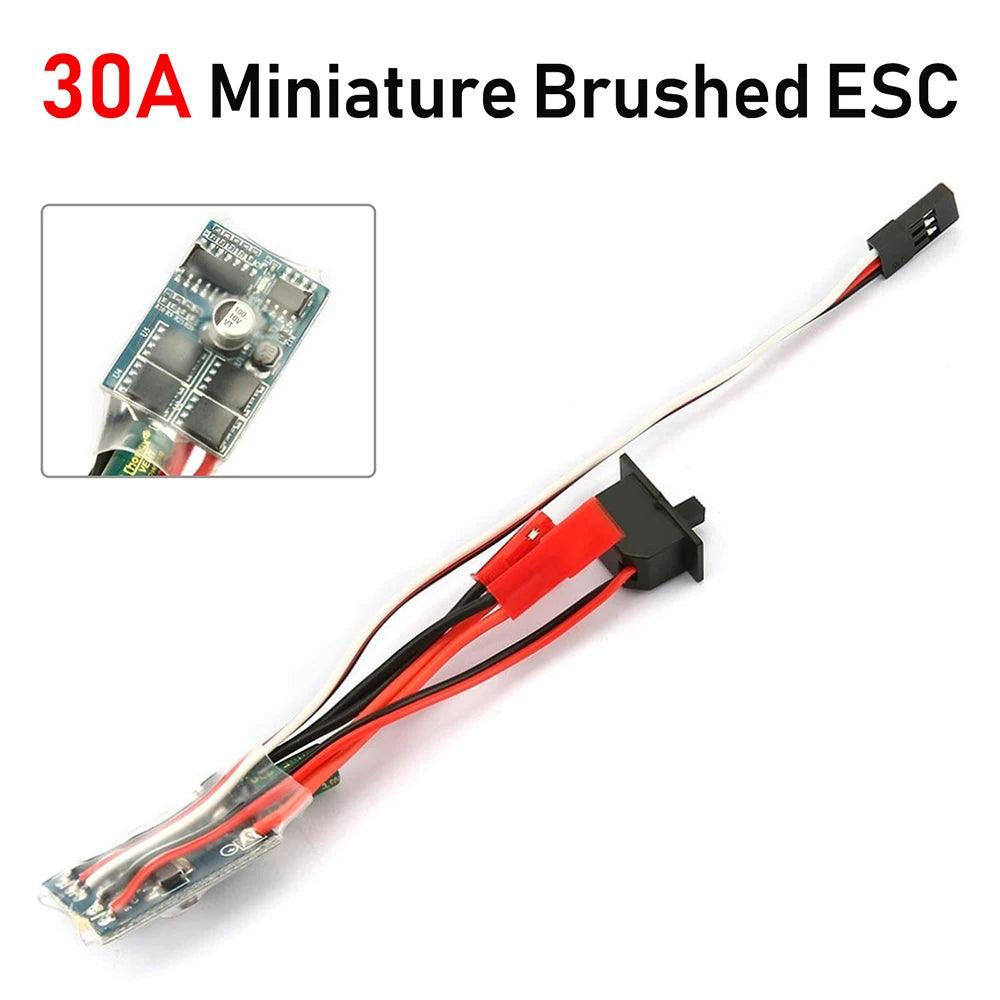 Micro ESC 20A 30A Brushed ESC RC ESC Electric Speed Controller 2S 4~8v for DIY Mini 1/16 1/18 1/24 RC Car Boat Tank w/Brake - petguardiansupplies