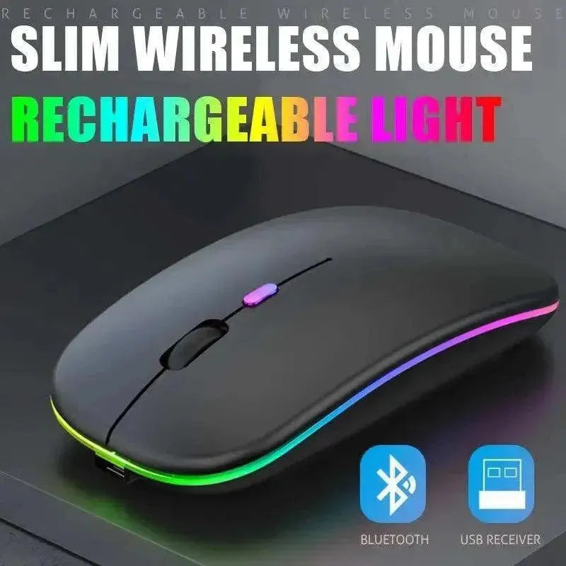 Tablet Phone Computer Bluetooth Wireless Mouse Charging Luminous 2.4G USB Wireless Mouse Portable Mouse - petguardiansupplies