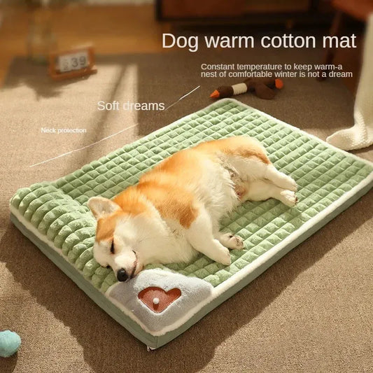 Winter Warm Dog Mat Luxury Sofa for Small Medium Dogs Plaid Bed for Cats Dogs Fluff Sleeping Removable Washable Pet Beds - petguardiansupplies