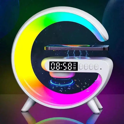 Smart G Lamp Bluetooth Speaker Wireless Charger RGB Alarm Clock Night Light 2025 - petguardiansupplies