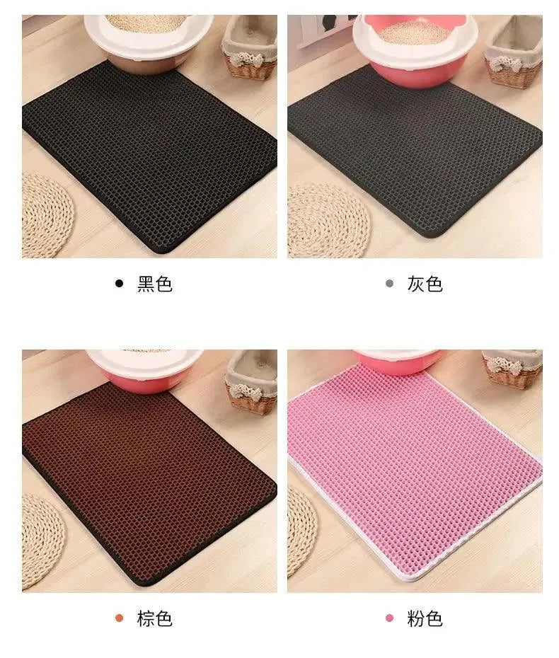 Cat Litter Mat With Gift Double Layer Waterproof Pet Litter Box Mat Non-slip Sand Cat Pad Washable Bed Mat Clean Pad Products - petguardiansupplies