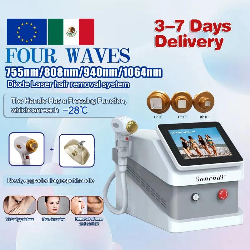 Portable Diode Laser Hair Removal Professional Machine Permanent Ice Titanium Device 808nm Seamless epilator for women - petguardiansupplies