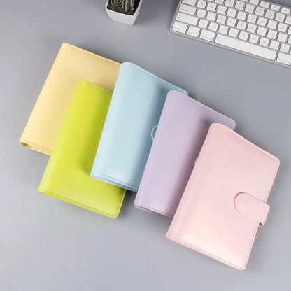 A5 A6  Macaroon Sercies 18Colors Binder PU Clip-on Notebook Leather Loose Leaf DIY Notebook Only Cover Stationery - petguardiansupplies