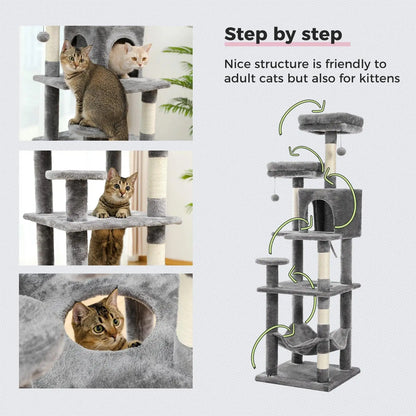 Domestic Delivery Multi-Level Cat Tree Tower Climb Furniture Scratching Post for Indoor House Pet Supplies Kitten Toy Cozy Condo - petguardiansupplies