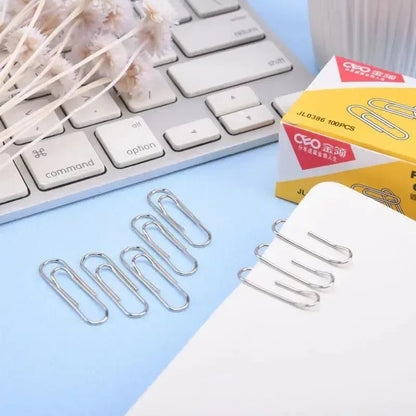 500/300/100/50PCS Metal Silver Paper Clips for Paperwork Stainless Steel Bookmark Paperclips Organizers Office School Supplies - petguardiansupplies