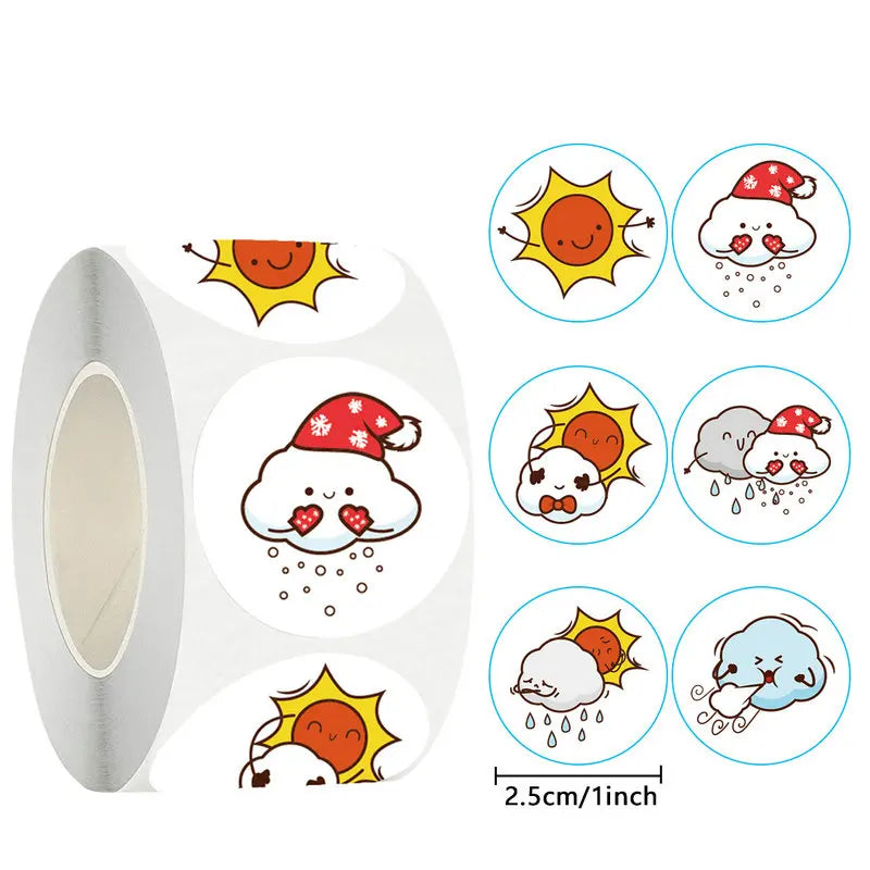 Hot Face Stickers Reward Cartoon Self-adhesive Teachers  Children Thanks Round Fluorescent Color Spot Goods Happyness incentive - petguardiansupplies