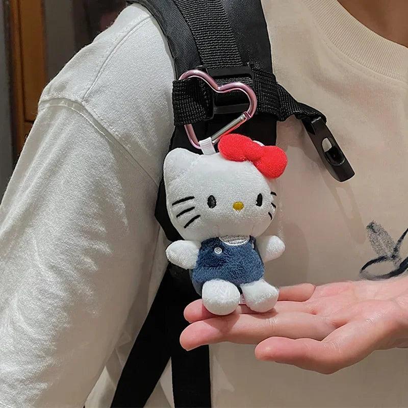 Sanrio Hello Kitty Plush Doll Keychain Pendant Cartoon Kt Cat Stuffed Plushies Key Ring Bag Accessories Girls Gift Kids Toys - petguardiansupplies