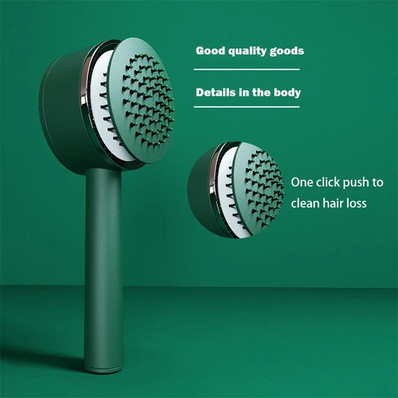 Self Cleaning Hairbrush Women Hair Brush One-key Cleaning Hair Loss Airbag Scalp Massage Comb Anti-Static Hairbrush Dropshipping - petguardiansupplies