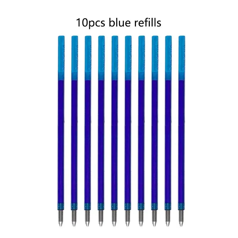 Creative 5 In 1 Erasable Gel Pen 0.7mm Blue Black Red Green Magic Refills 0.5mm Mechanical Pencil Writing Painting Stationery - petguardiansupplies