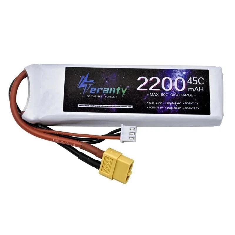 7.4v 2200mAh LiPo 2S Battery 45C For 4WD RC Racing Car Boat Drones Spare Parts 7.4V Battery With T XT30 XT60 JST Plug - petguardiansupplies