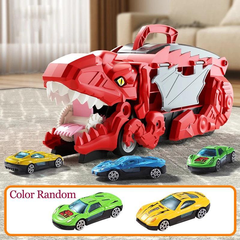 New Product Folding Dinosaur Transporter Car Competitive Game Roll To Eat Car Vehicle Racing Track With Mini Car Kid Gift Toy - petguardiansupplies