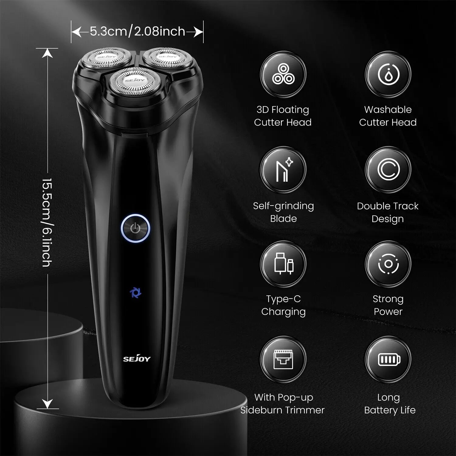 Men's Electric Shaver Beard Trimmer USB Rechargable Hair Cutting Machine - petguardiansupplies