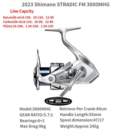 2023 Shimano STRADIC FM 1000S C2000S 2500S 2500SHG C3000 C3000HG C3000XG 3000MHG 4000MHG 4000XG C5000XG Spinning Fishing Reels - petguardiansupplies