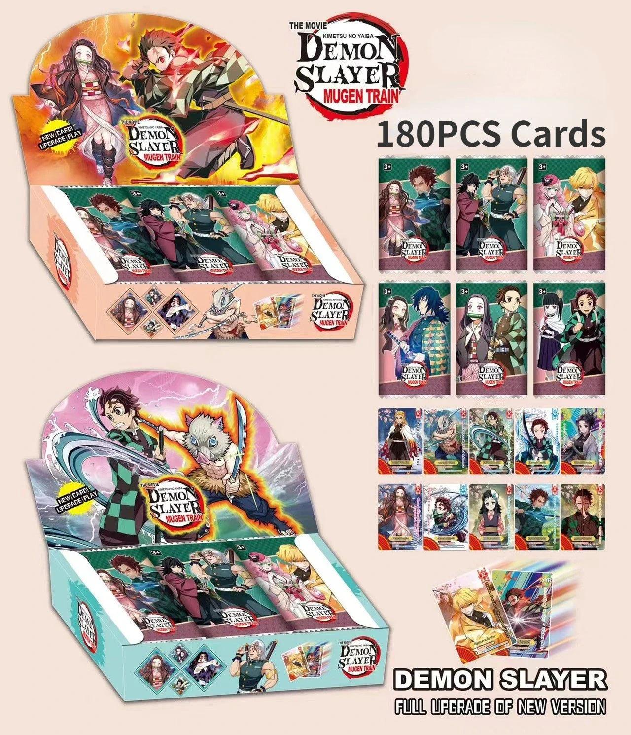 New 180PCS Dragon Ball Anime Cards ONE PIECE English Non-repetition Flashcards Demon Slayer Table Game Deck Box NARUTO Kids Toys - petguardiansupplies