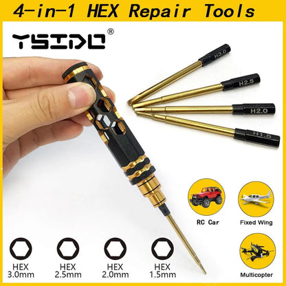 Hex Screw Driver Screwdriver Set 1.5mm 2.0mm 2.5mm 3.0mm Hexagon Tool For FPV Racing Drone Heli Airplanes Cars Boat RC Parts - petguardiansupplies