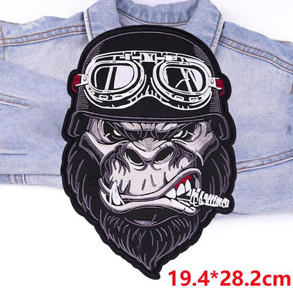 LAND FREE BRAVE Patch Large Back Embroidered Patches Motorcycle Biker Sewing Patch Iron On Patches For Clothing Jacket Jeans DIY - petguardiansupplies