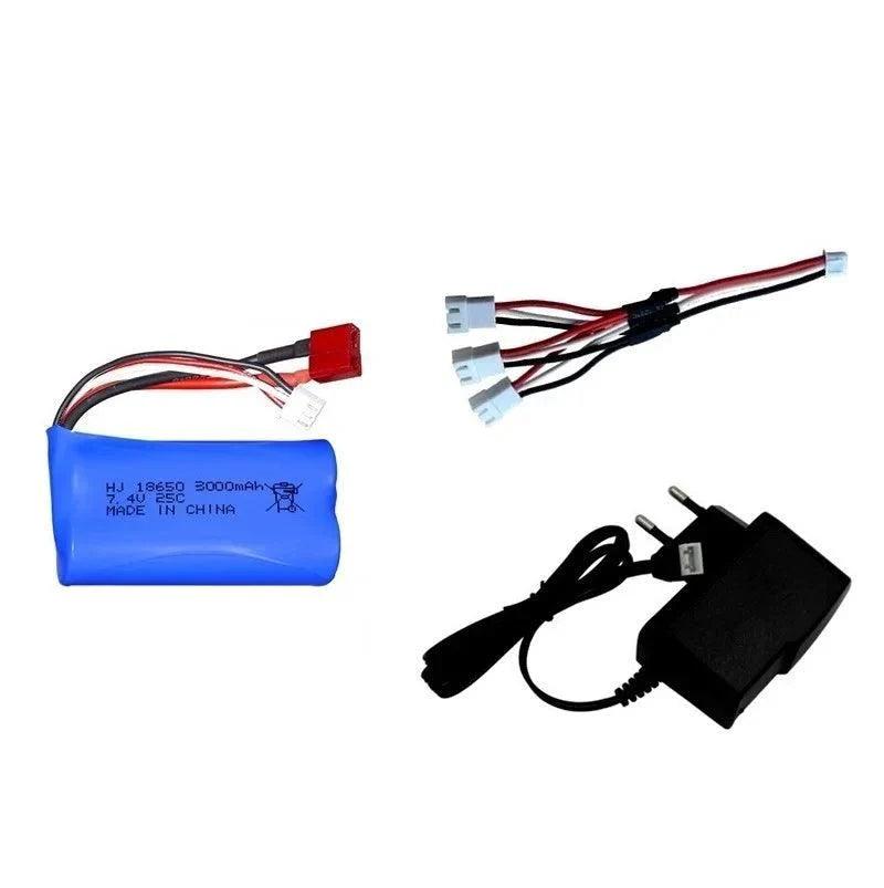 Battery For Wltoys 144001 A959-B A969-B A979-B K929-B 12428 12423 10428 RC Car Spare Parts 18650 2S 7.4V 3000mah lipo Battery - petguardiansupplies