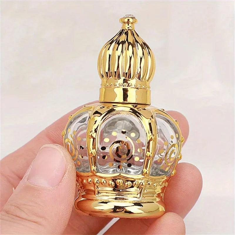 15ml 4 Random Patterns Luxury Golden Essential Oil Roller Bottle Refillable Perfume Bottle Glass Roll-On Essential Oil Bottle - petguardiansupplies