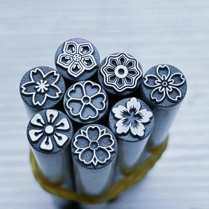 7mm Flower Design Metal Stamps Jewelry Making Punch Steel Stamping Tool Beating Silver Leather Craft Punching Custom Logo - petguardiansupplies