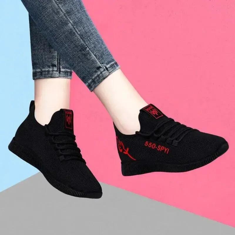 Women's Spring/summer Soft-soled Knitted Casual Shoes Trendy Sport Shoes Single - petguardiansupplies