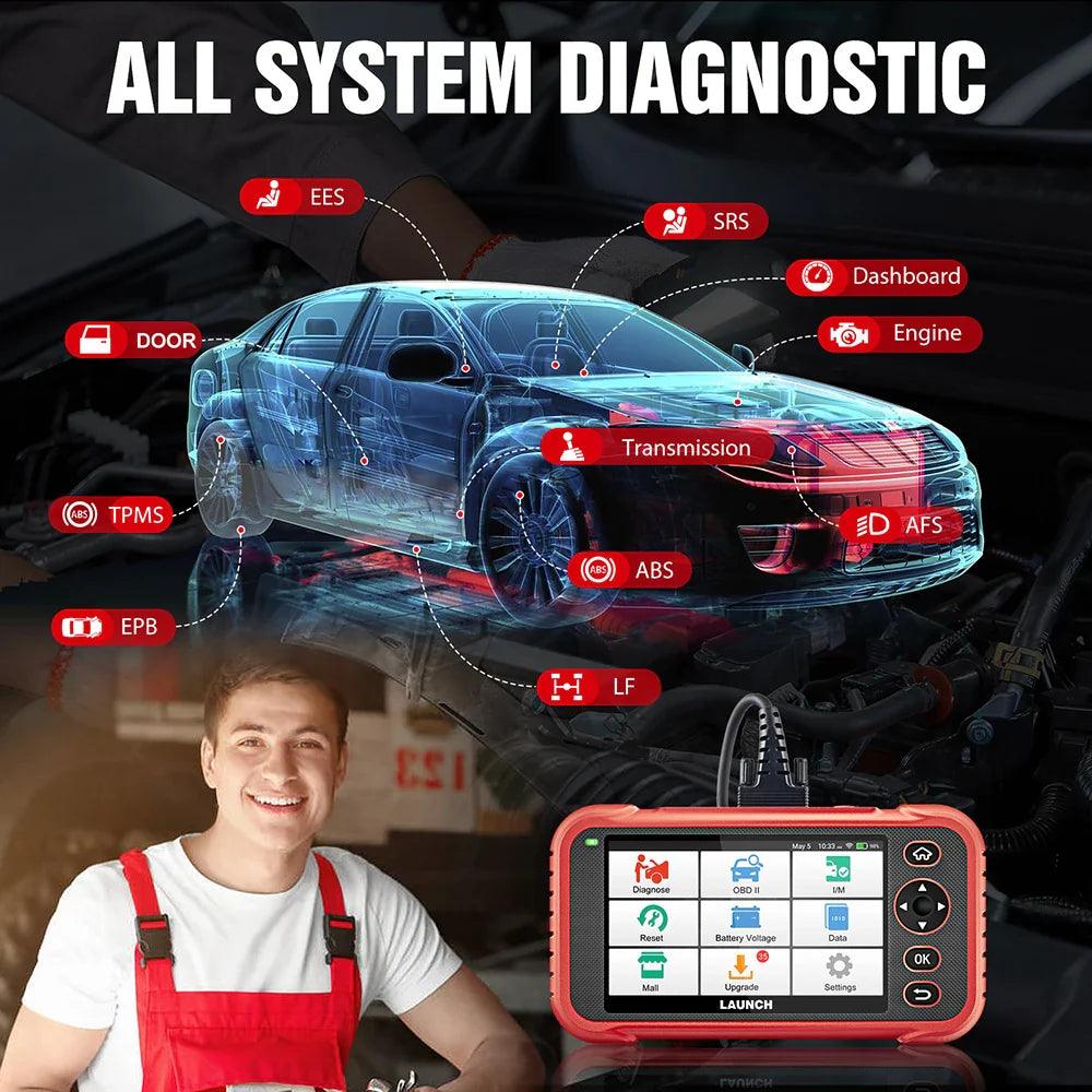 2024 New- LAUNCH X431 CRP123E PLUS Car Diagnostic Tools Full System OBD OBD2 Scanner SAS OIL EST Reset Free Update Online - petguardiansupplies