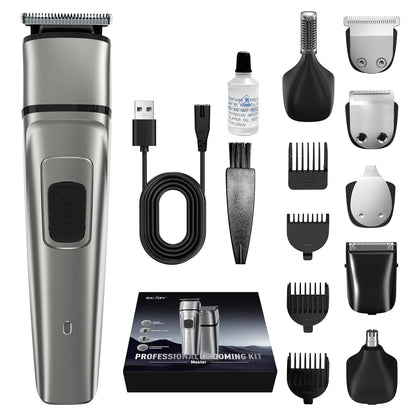 Men's Grooming Kit - Multifunctional Electric Hair Clippers Rechargeable Razor for Beard and Nose Trimming - petguardiansupplies