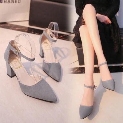 2020 Sandalias femeninas high heels Autumn Flock pointed sandals sexy high heels female summer shoes Female sandals mujer s040 - petguardiansupplies