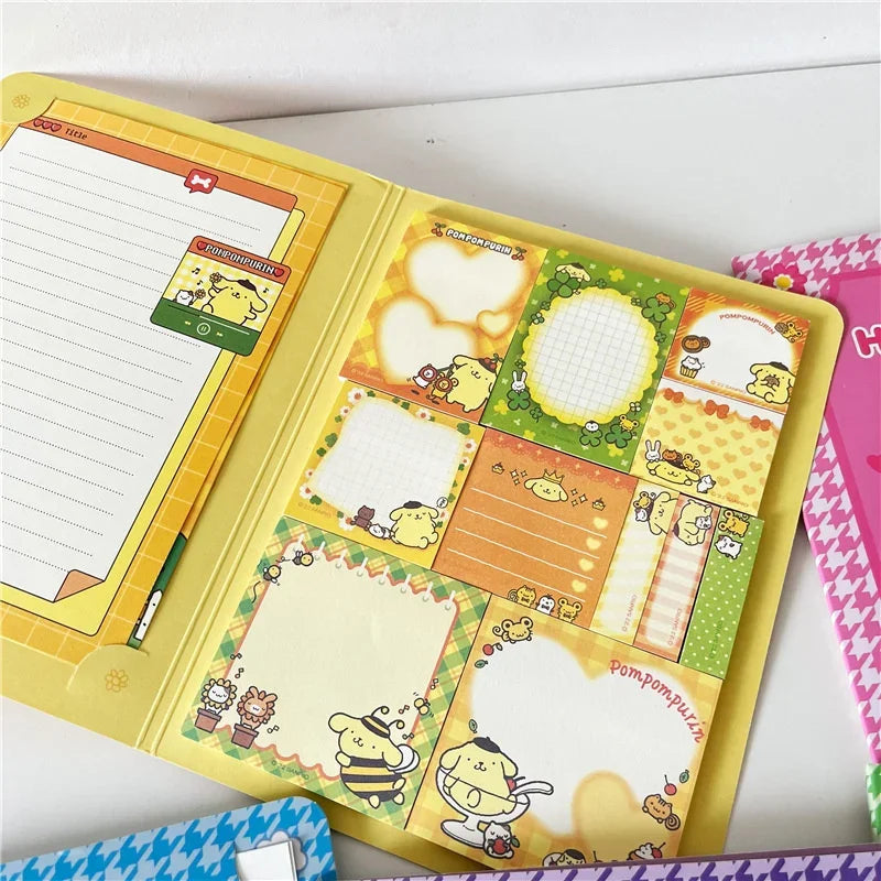 Kawaii Cartoon Hello Kitty Paste Sticky Note Mymelody Cinnamoroll Cute Kuromi Notebook Student School Office Stationery - petguardiansupplies