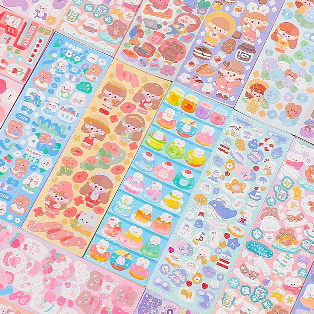 200p Kawaii Stickers for Kids Cute Stationary Aesthetic Diary Decoration Art Supplies Stickers for Scrapbooking Lot Korean Paper - petguardiansupplies