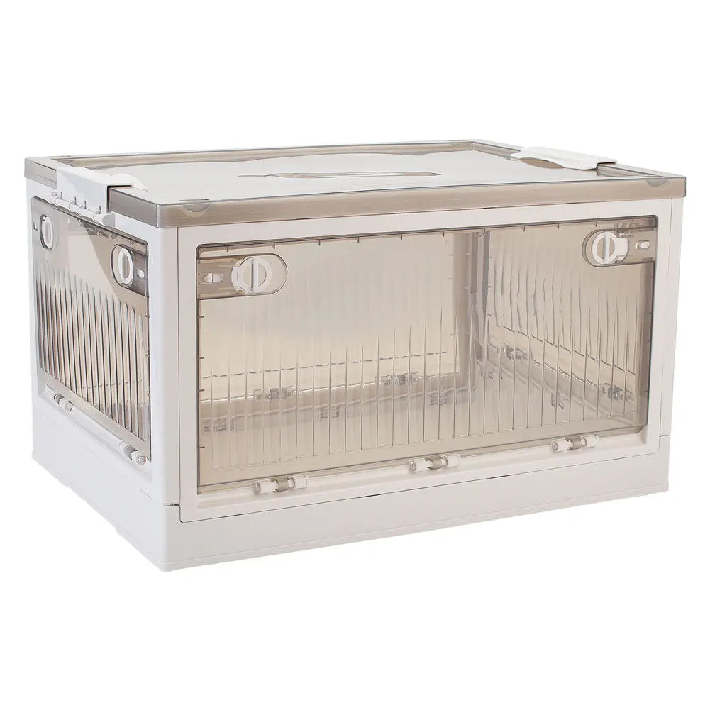 Medium Transparent Folding Storage Box with Wheels - petguardiansupplies