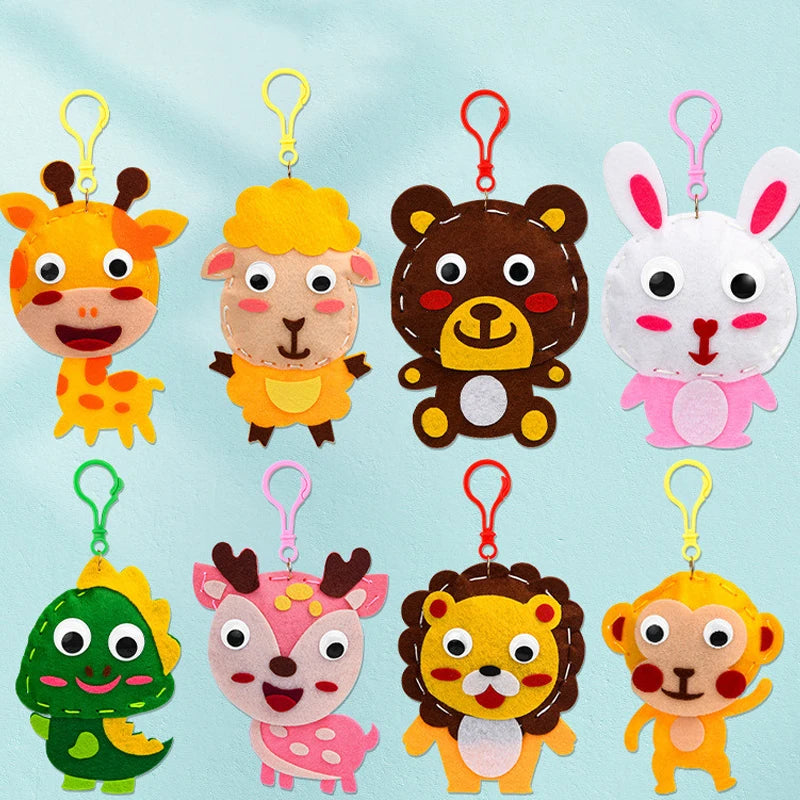 DIY Animal Keychain Pendant Creative Handcraft Children Toys Cartoon Handemade Parent-child Interactive Crafts Educational Toys - petguardiansupplies