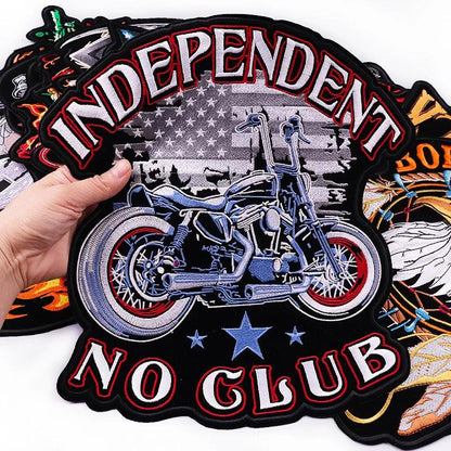 LAND FREE BRAVE Patch Large Back Embroidered Patches Motorcycle Biker Sewing Patch Iron On Patches For Clothing Jacket Jeans DIY - petguardiansupplies