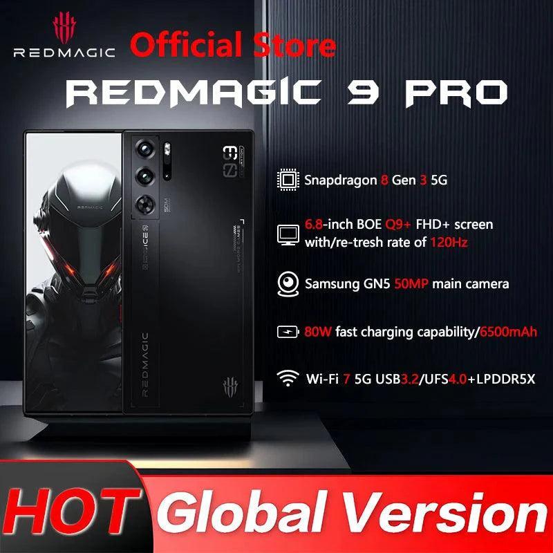 Global Version RedMagic 9 Pro 5G Phone 6.8" Q9+ Full Flat FHD+ Gaming Phone Snapdragon 8 Gen 3 6500mAh 80W Charge 50MP NFC - Trusted Pet Products