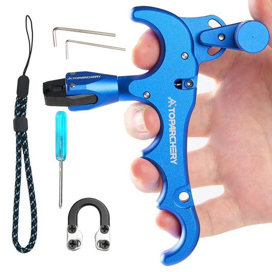 Toparchery Bow Release for Compound Bow 360° Rotating Aluminum 4 Finger Archery Release Trigger with Accessories - petguardiansupplies