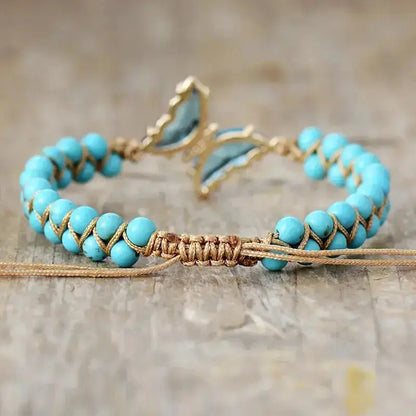 Turquoise Crystal Butterfly Bracelet-1