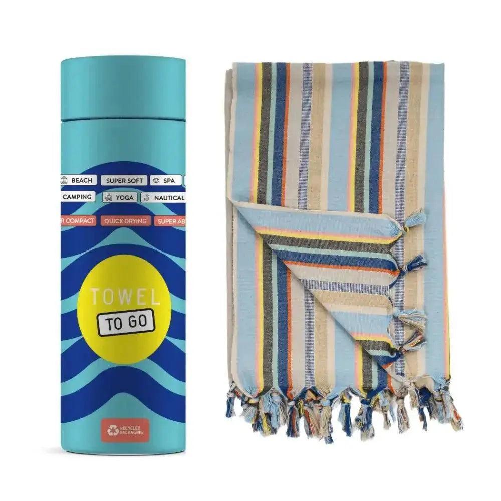 Waikiki Beach Towel with Recycled Gift Box, Blue - petguardiansupplies