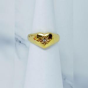 Sunburst Heart Signet Ring - petguardiansupplies