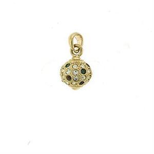 LOA393 - Gold Brass Pendant with Top Grade Crystal in Multi Color - petguardiansupplies