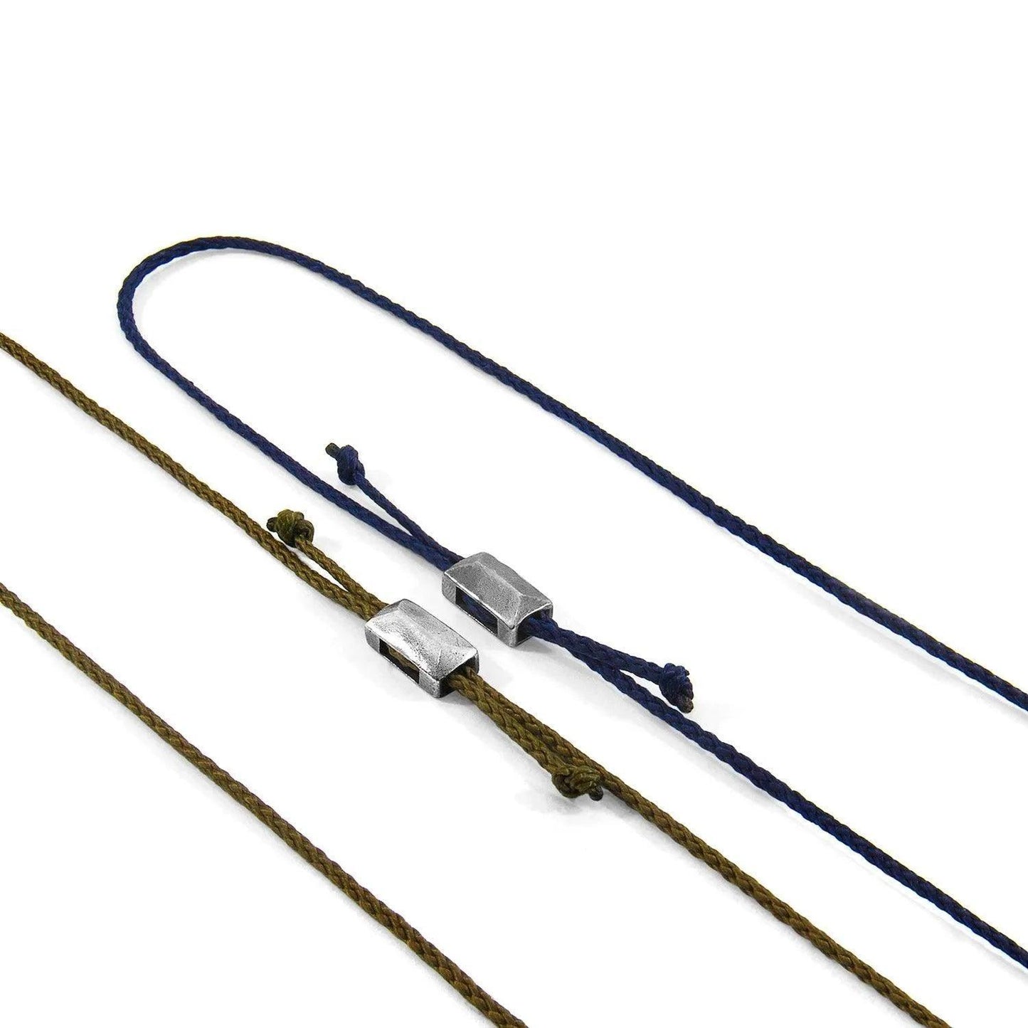 Navy Blue Edward Silver and Rope SKINNY Bracelet - petguardiansupplies