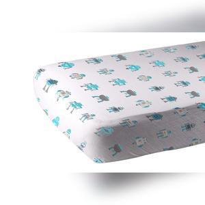 Robot Cotton Muslin Crib Sheet - petguardiansupplies