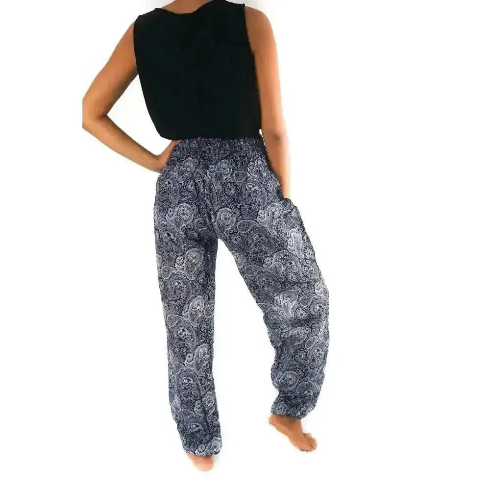 Black Paisley Boho Pants - petguardiansupplies