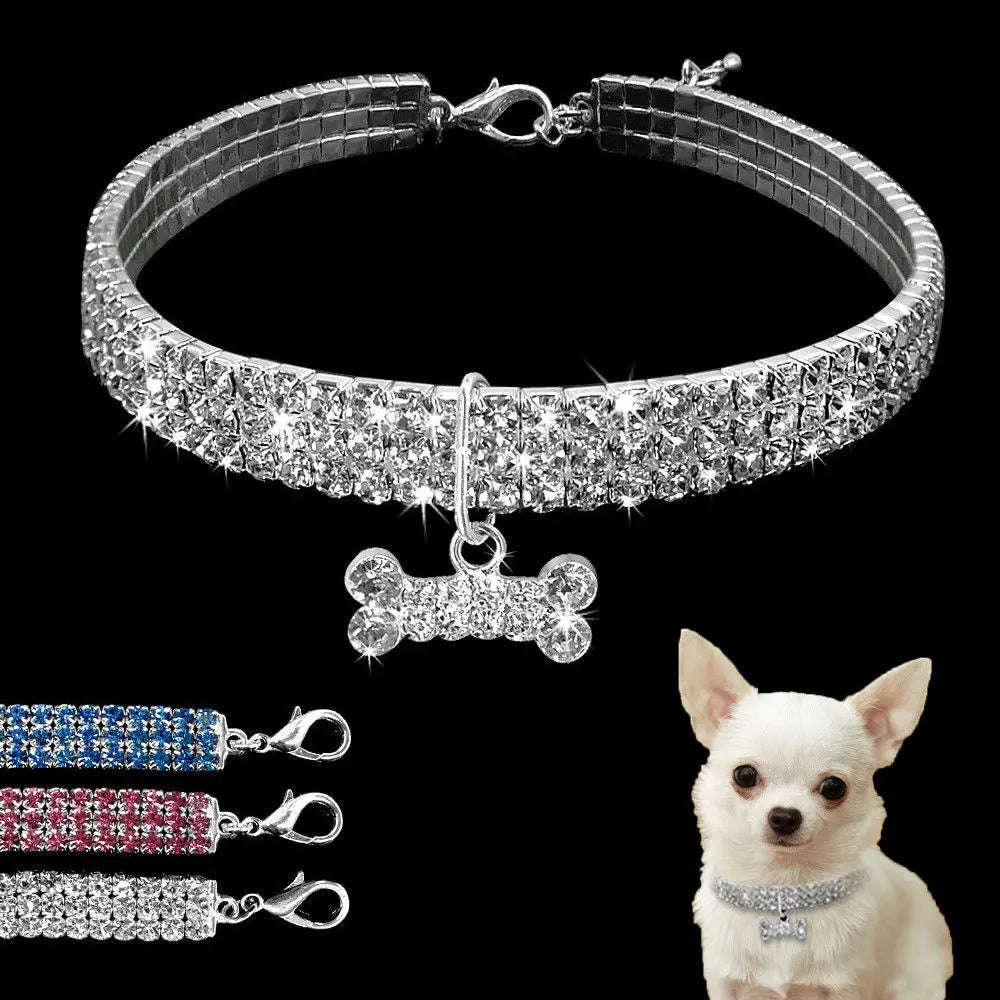 Crystal Rhinestone Dog and Cat Collar-1