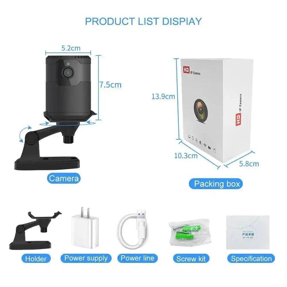 HD 2MP 1080P Wireless Mini Wifi Camera with Night Vision - petguardiansupplies