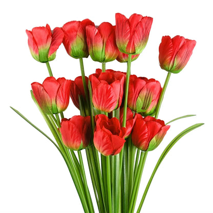 Pack of 6 x 80cm Artificial Tulip Red Stem-0